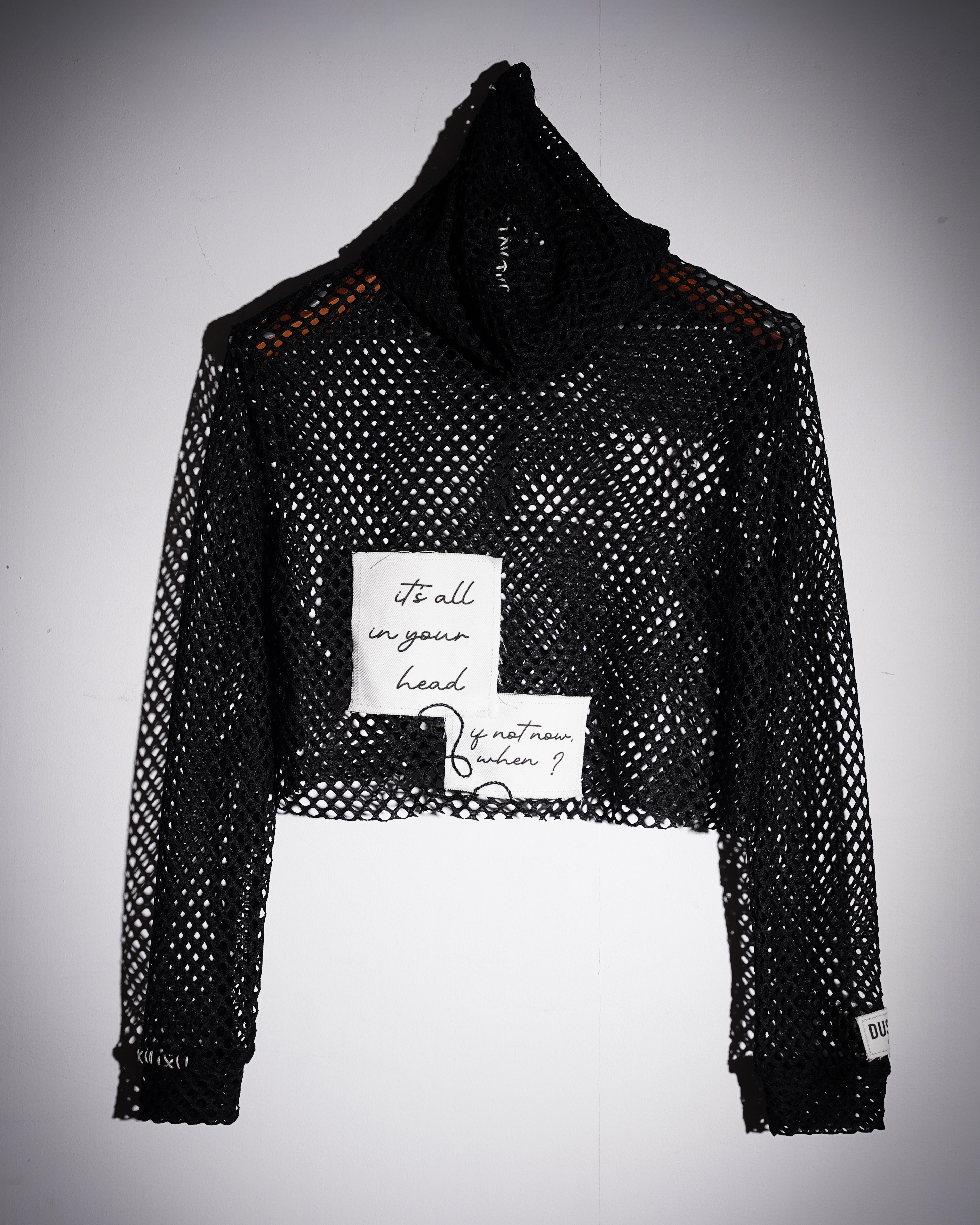 Fuck You Cropped Mesh Top