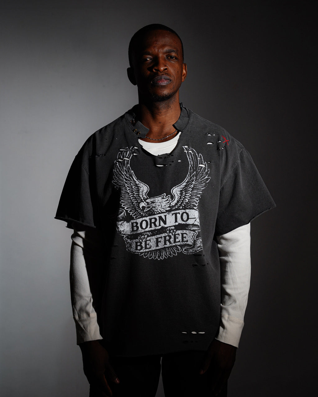 Born To Be Free Double Layered Long Sleeve Tee