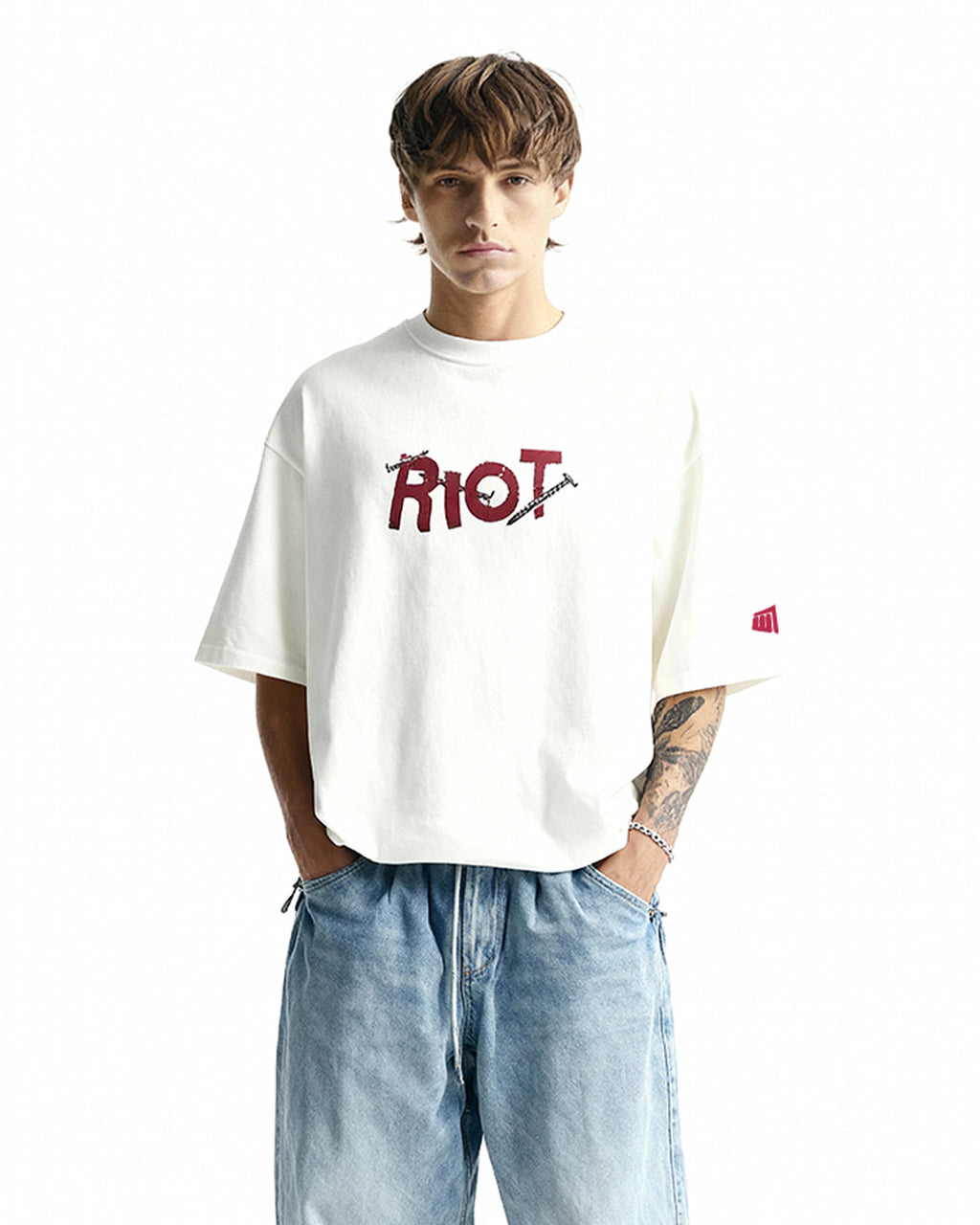 Riot Off White Boxy-Fit T-shirt