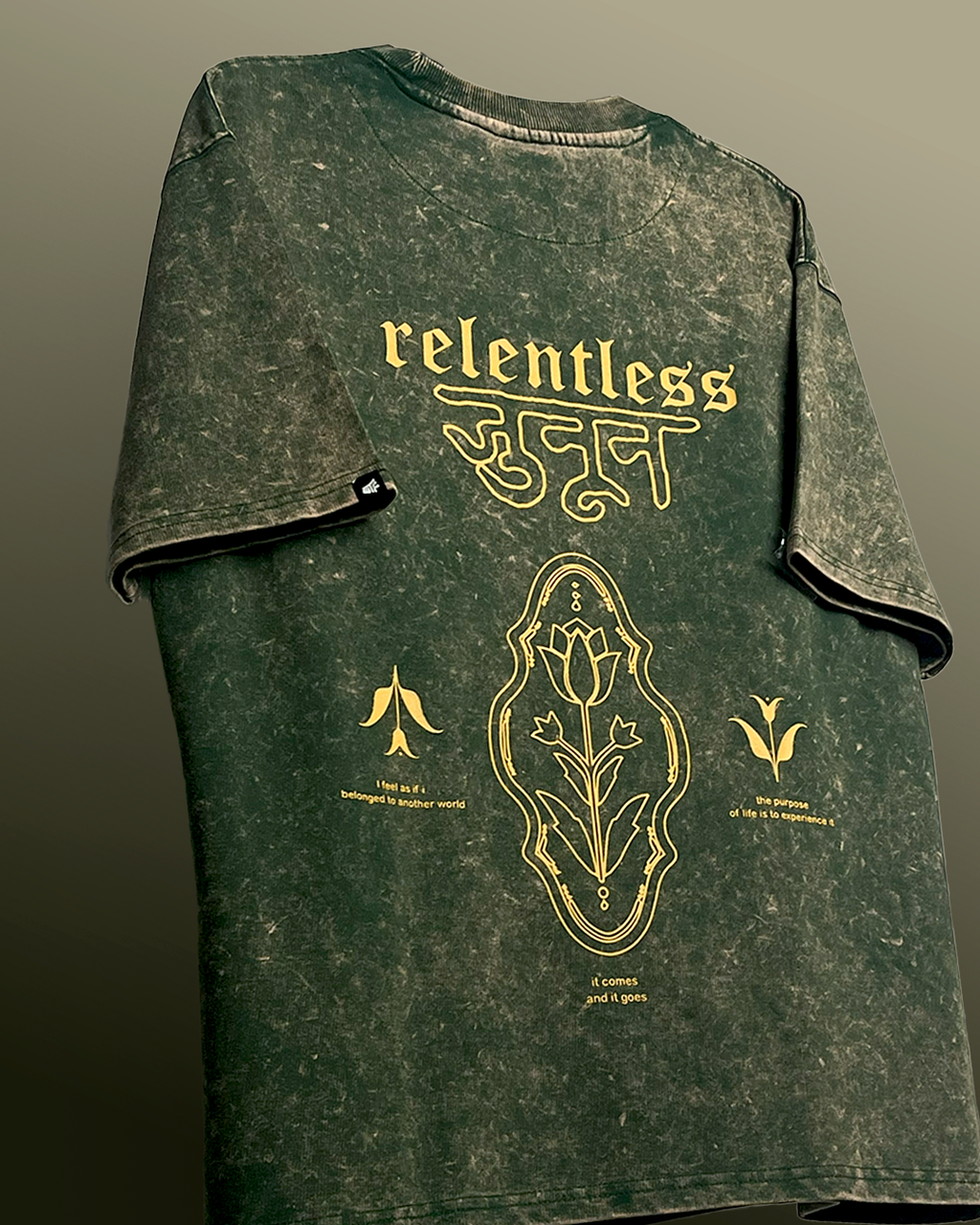 Relentless Green Acid Wash T-Shirt