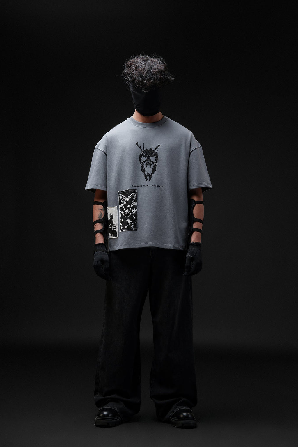 Threat Level Dragon V2 - Anime oversized tshirt with Patchwork