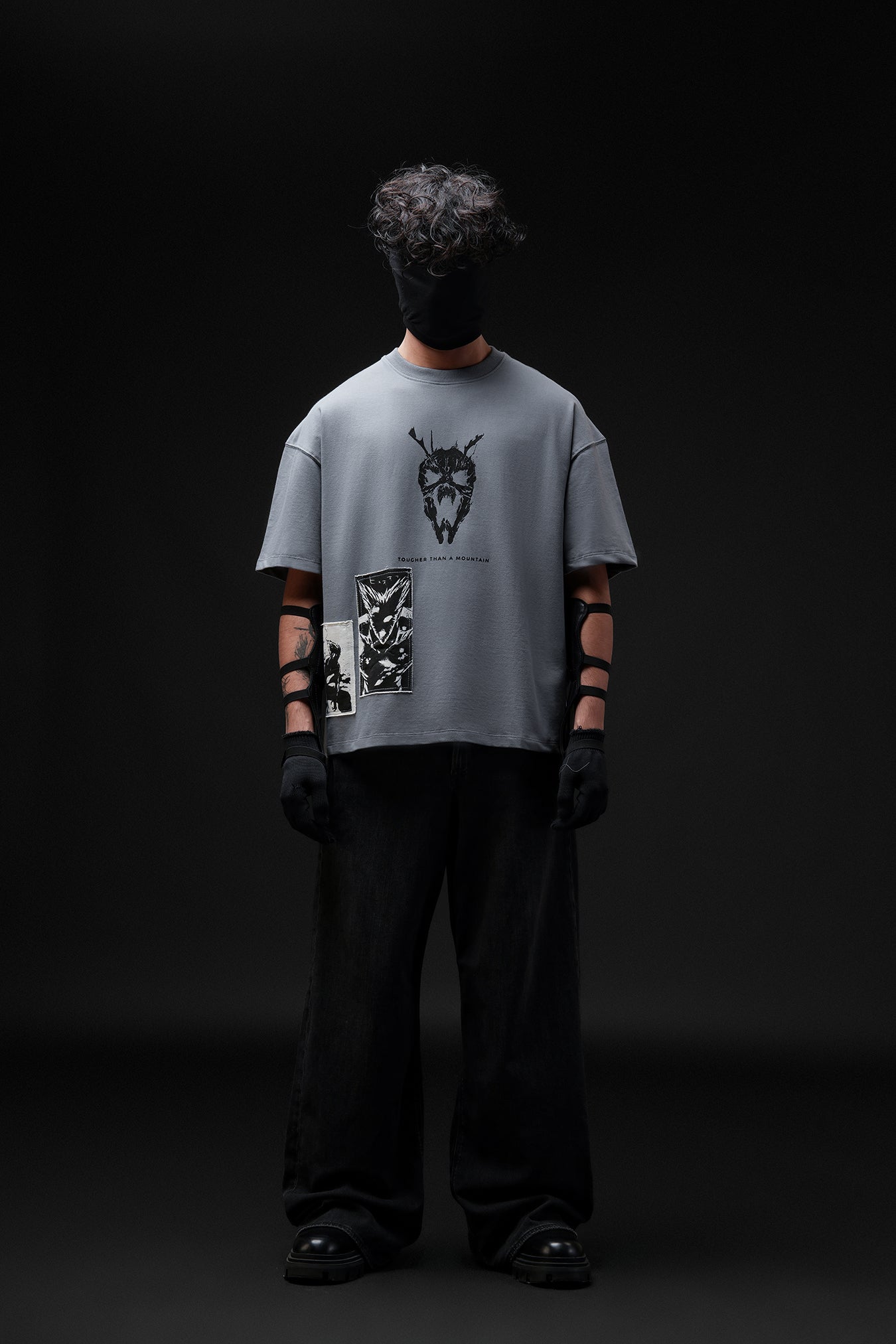 Threat Level Dragon V2 - Anime oversized tshirt with Patchwork