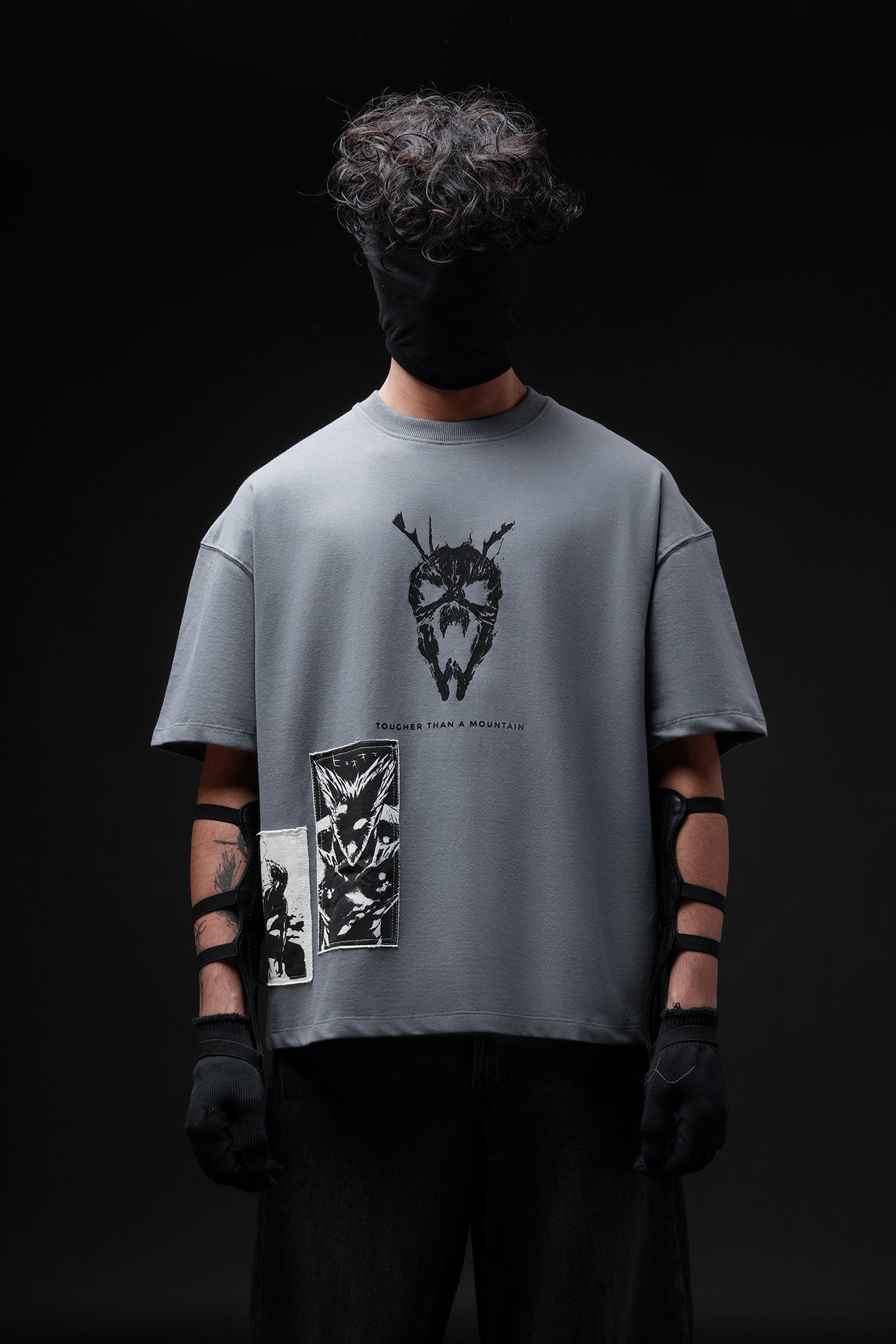Threat Level Dragon V2 - Anime oversized tshirt with Patchwork