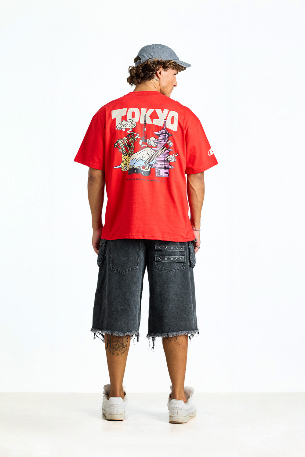 Tokyo Icons Red Oversized T-shirt