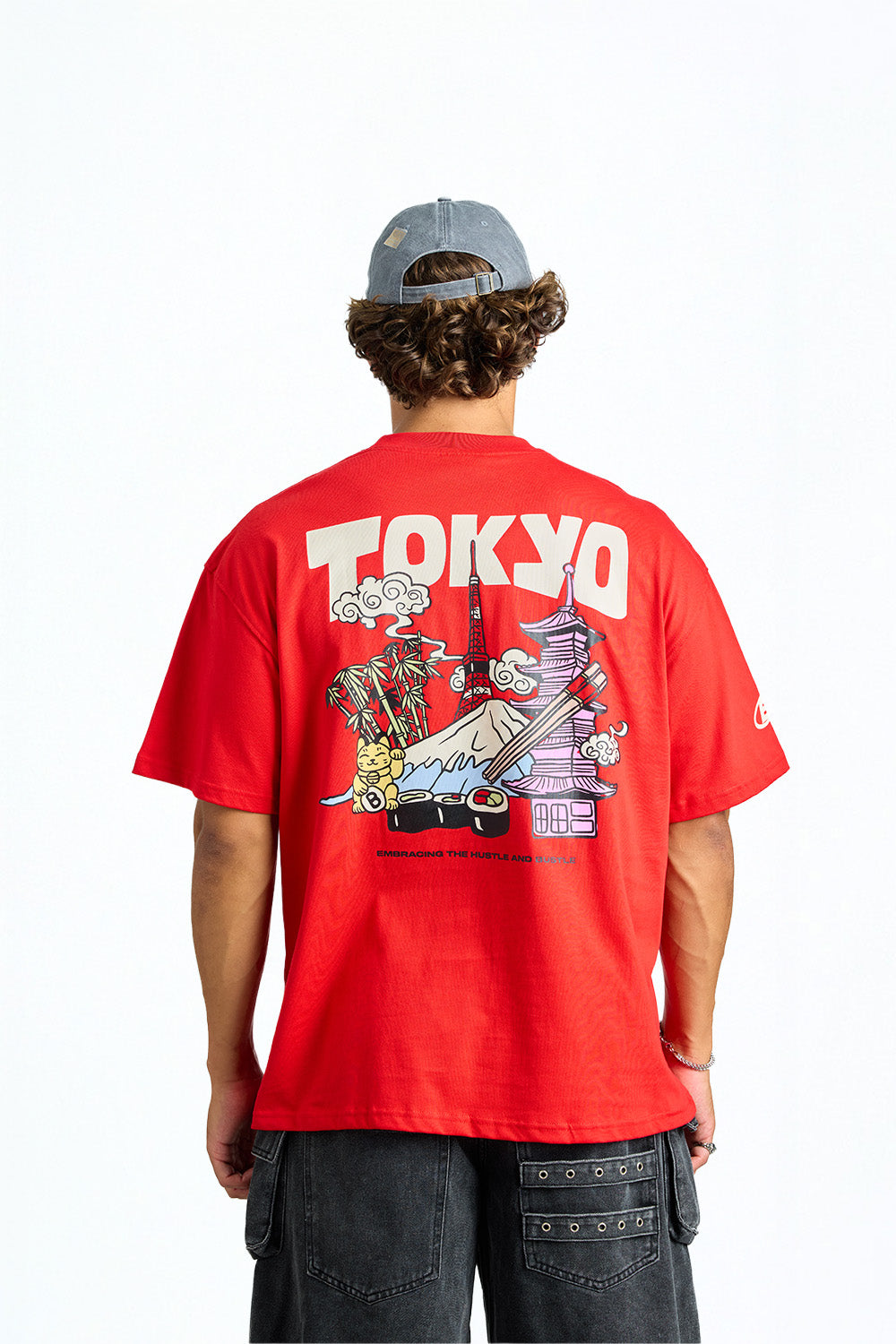Tokyo Icons Red Oversized T-shirt