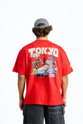Tokyo Icons Red Oversized T-shirt