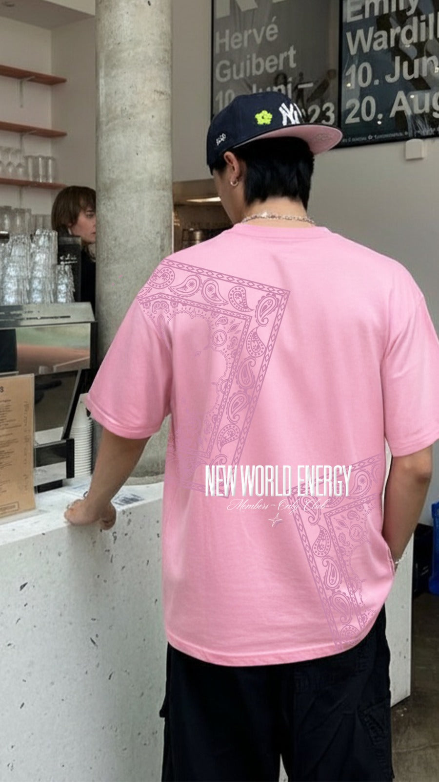 New World Energy Pink Oversized T-shirt