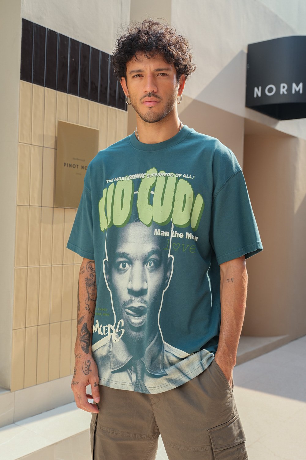 Bottle Green Kid Cudi Oversized T-shirt
