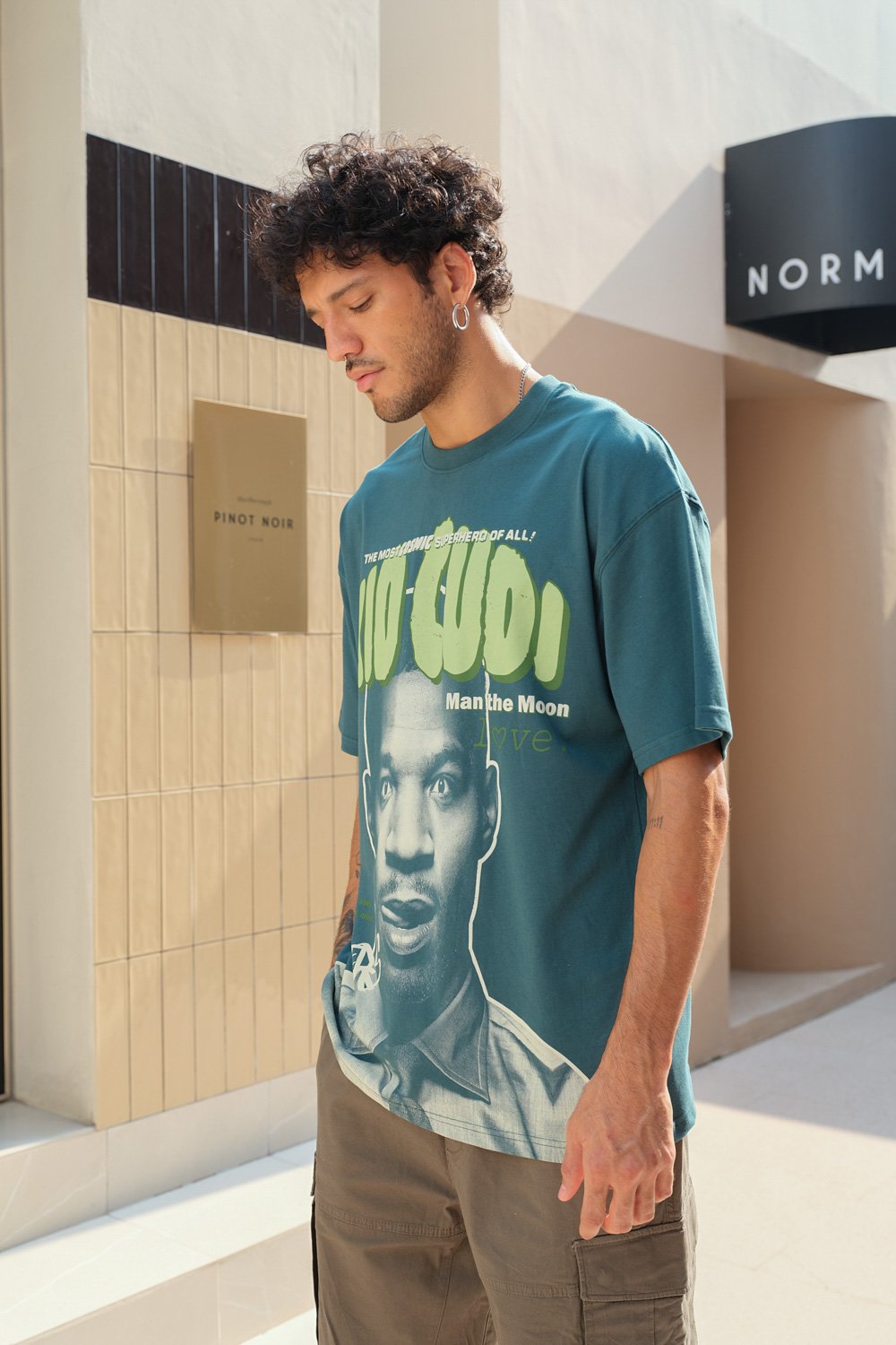 Bottle Green Kid Cudi Oversized T-shirt