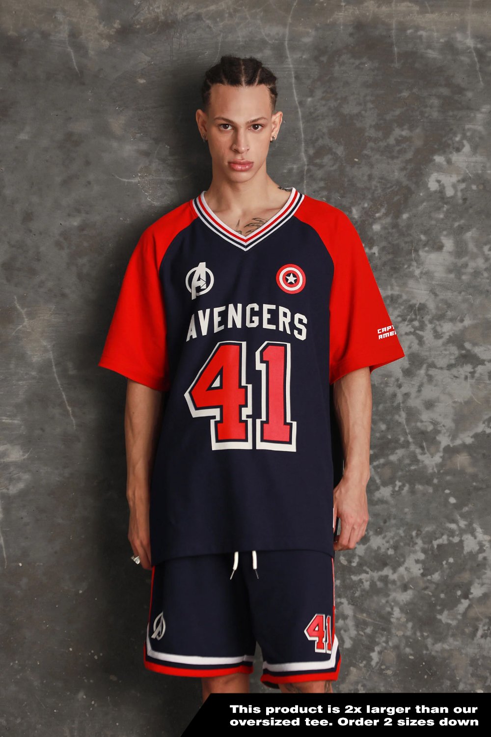 Captain America Jersey Oversized T-shirt