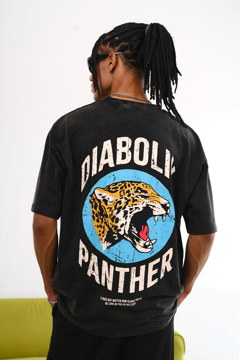 Grey Diabolik Panther Oversized T-shirt