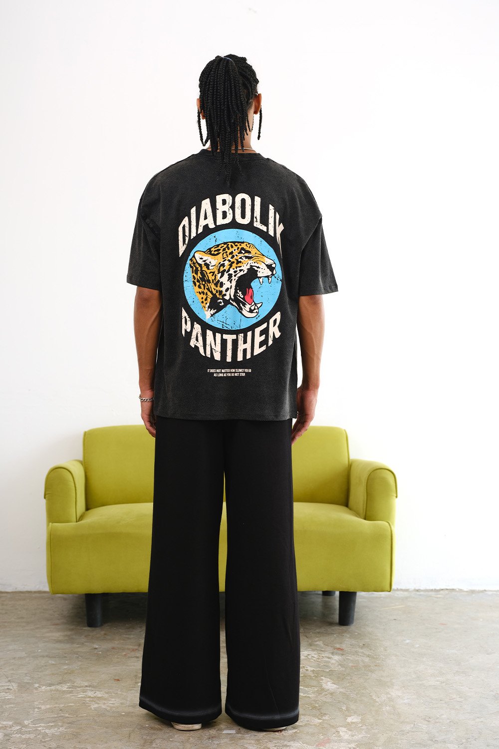 Grey Diabolik Panther Oversized T-shirt