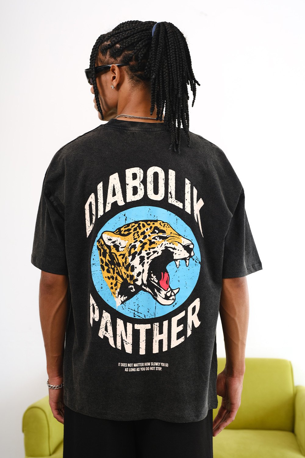 Grey Diabolik Panther Oversized T-shirt