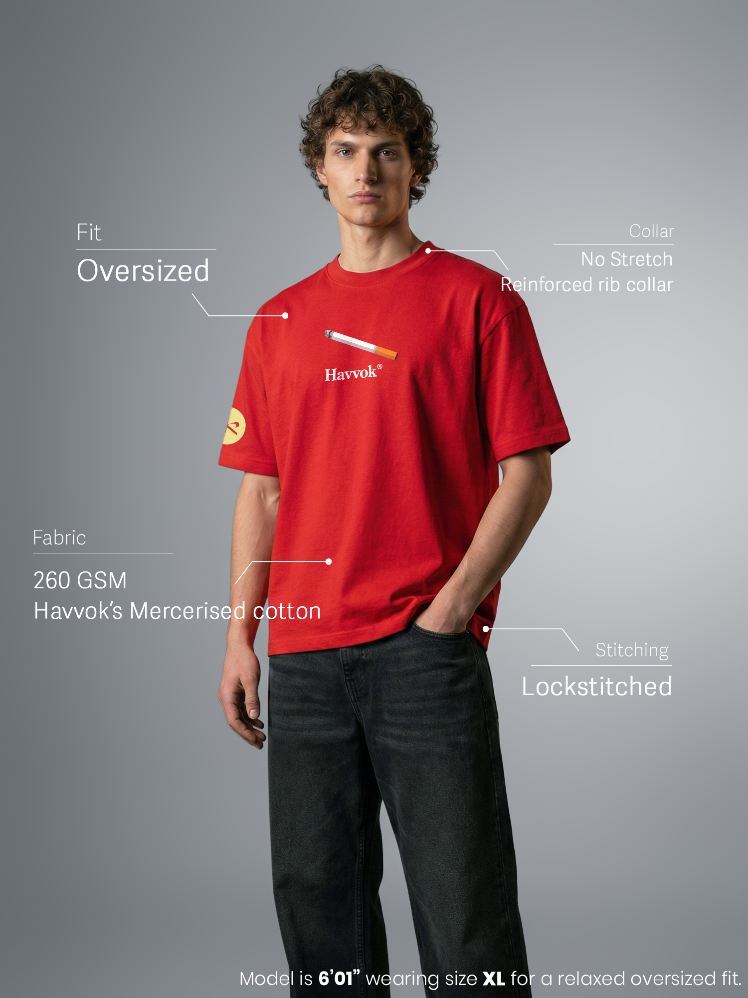 The Smoke Up Unisex Red Oversized T-Shirt