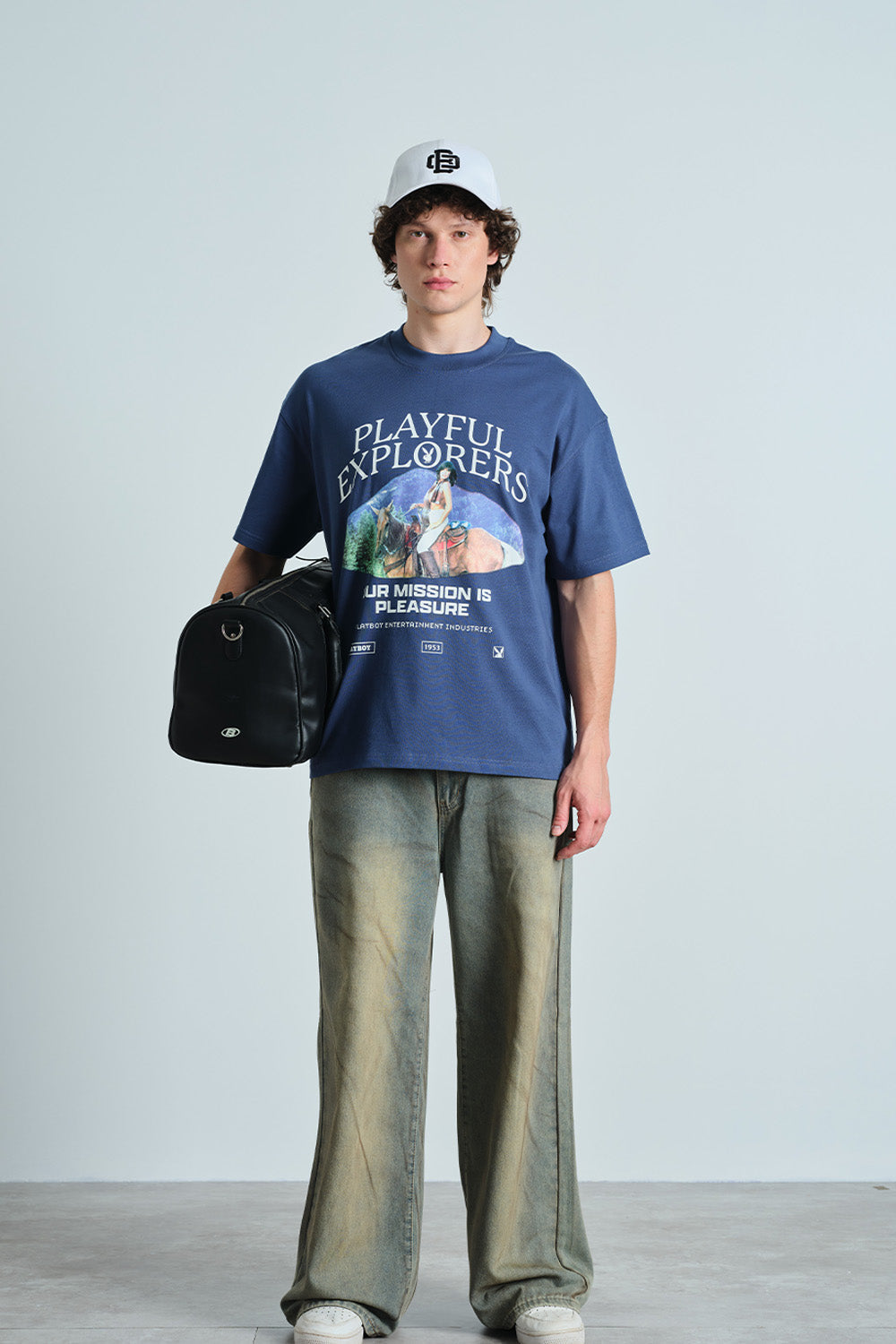 Playful Explorers Blue Oversized T-shirt