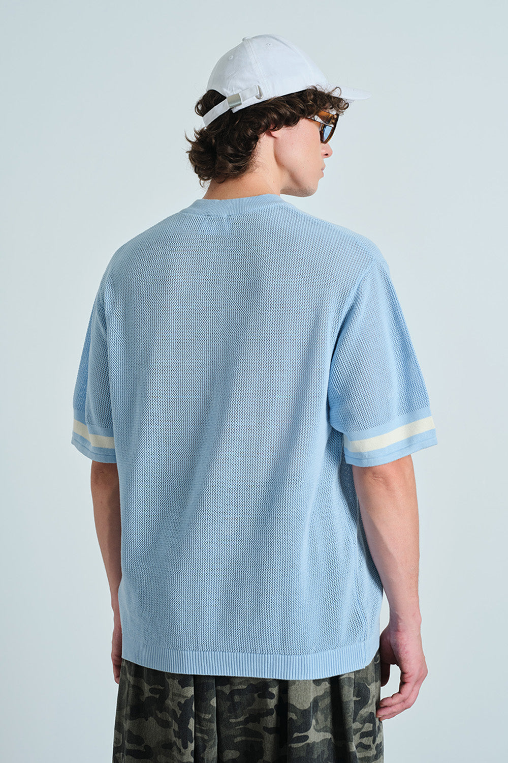 Retro Soccer Blue Knit Jersey