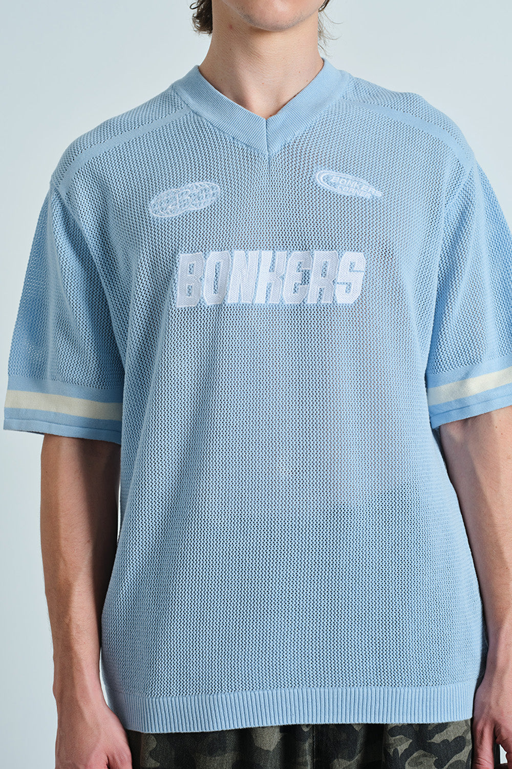 Retro Soccer Blue Knit Jersey