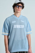 Retro Soccer Blue Knit Jersey