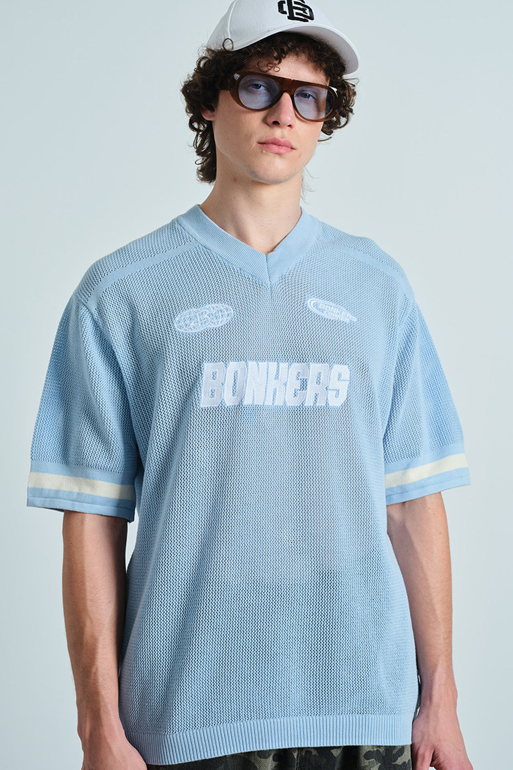 Retro Soccer Blue Knit Jersey
