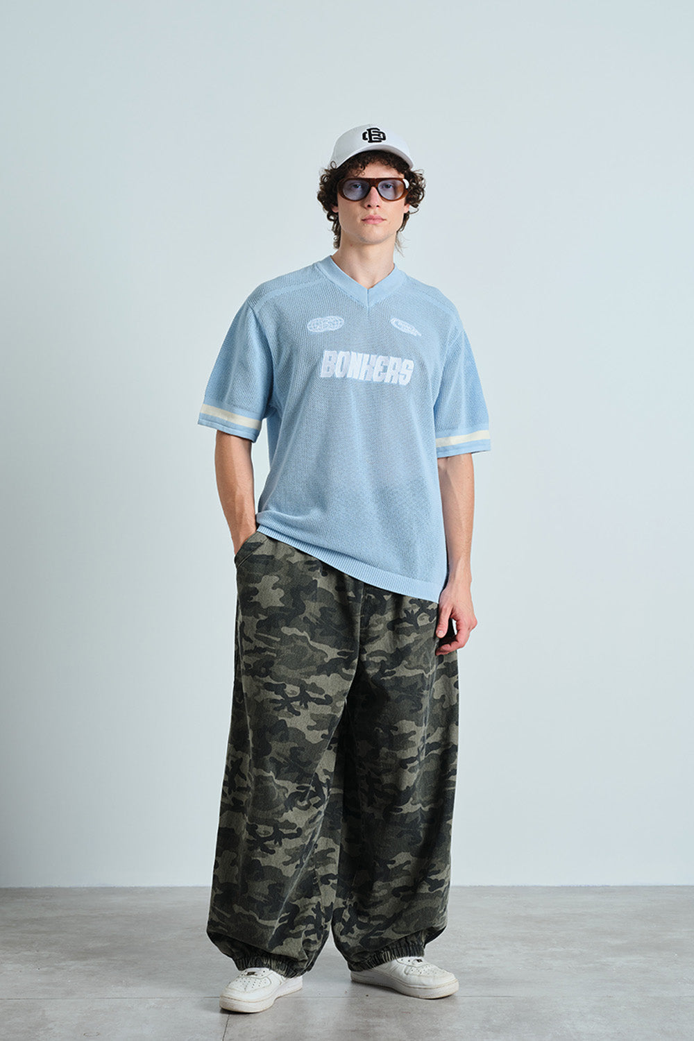 Retro Soccer Blue Knit Jersey