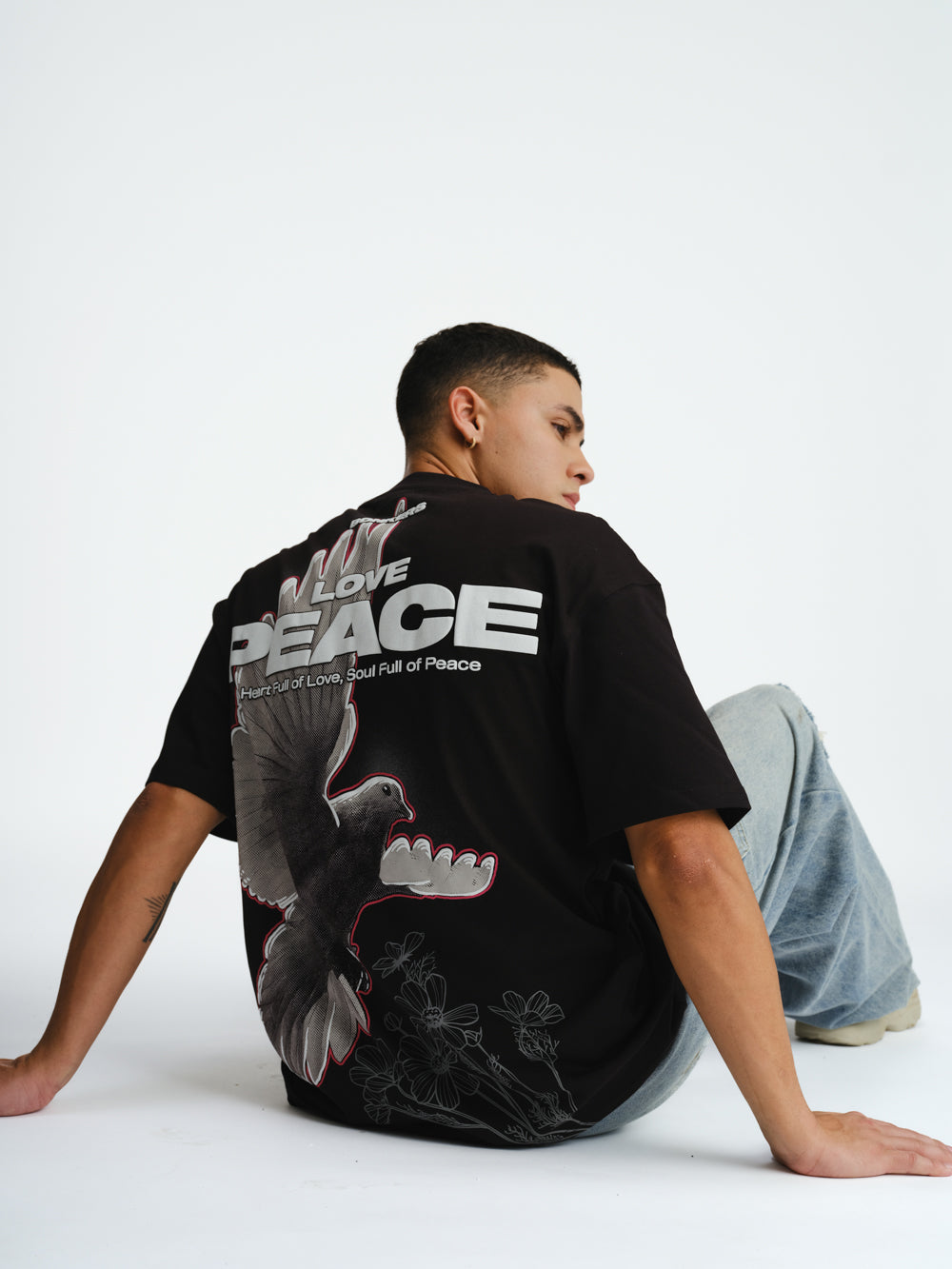 Signature Love And Peace Premium Oversized T-shirt