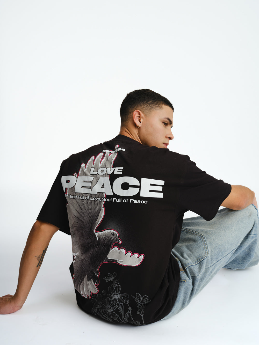 Signature Love And Peace Premium Oversized T-shirt
